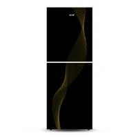 ECO+ 225 Liter Frame Less Glass Door Magnolia Brown Fridge With Base front view