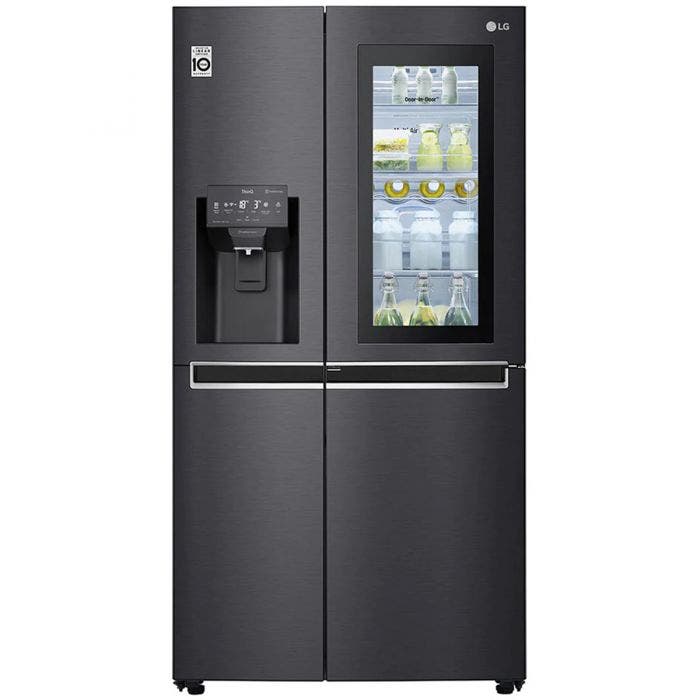 LG InstaView Side by Side Refrigerator 668 Liter Matte Black