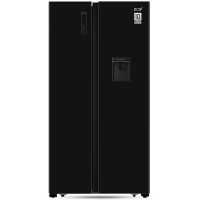 eco+ 566 Liter Side by Side Glass Door Fridge Black Color with Water Dispenser 