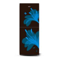 eco+ 218 Liter Frameless Glass Door Black Freesia Fridge With Base