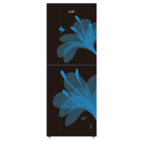 ECO+ 218 Liter Frame Less Glass Door Magnolia Marron Fridge With Base