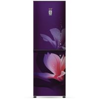 ECO+ 225 liter frame less glass door purple fridge with base